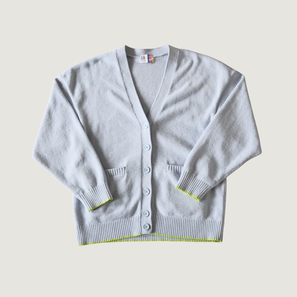 Opening Ceremony Cardigan Kota Gushiken Blue Neon Trim Knit Sweater Size M 3474
